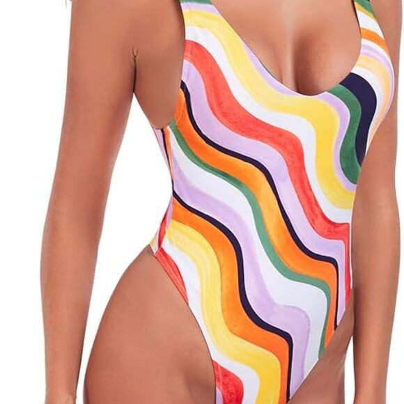 **RELLECIGA**  Women's One Piece Thong Swimsuit Small NWOT - Picture 1 of 7